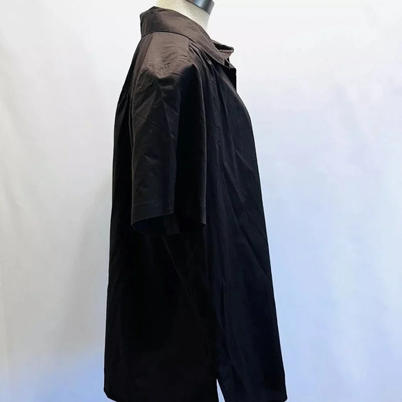 CHELSEA STUDIO Women Short Sleeve Button Down Collared Brown Casual Top Size 1X - Picture 6 of 11
